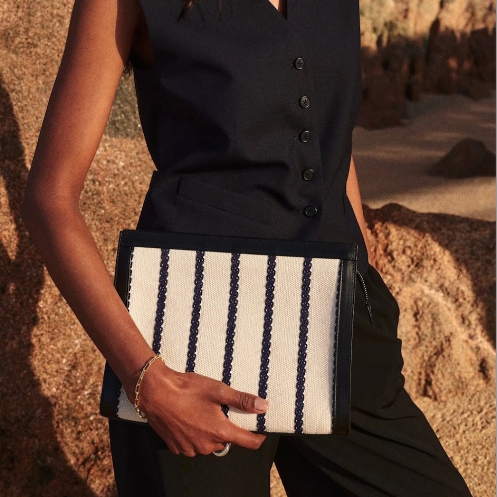 Cesta Collective Carryall Braided Stripe Clutch Bag